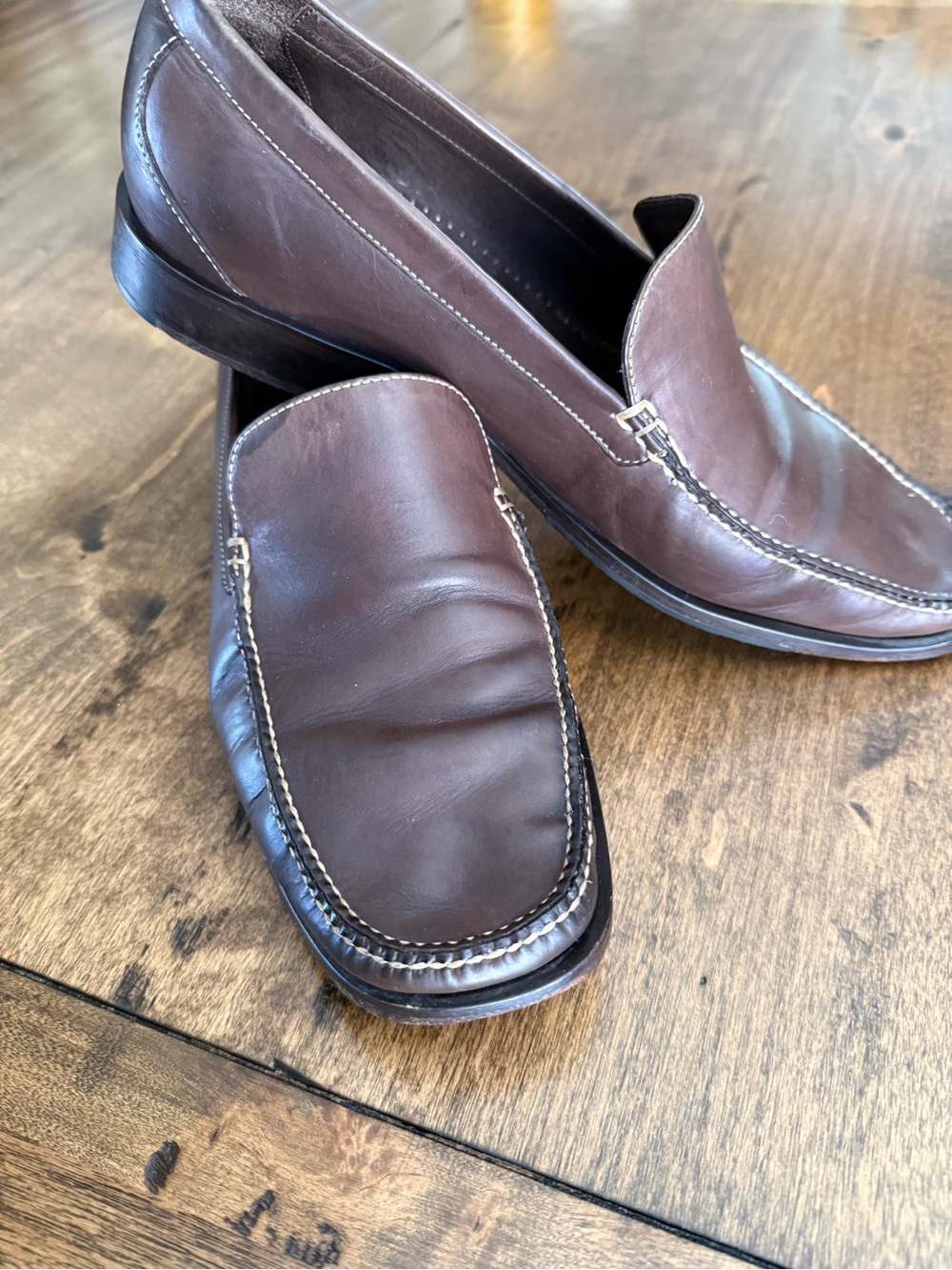 Cole Haan Brown Leather Slip-On Loafers